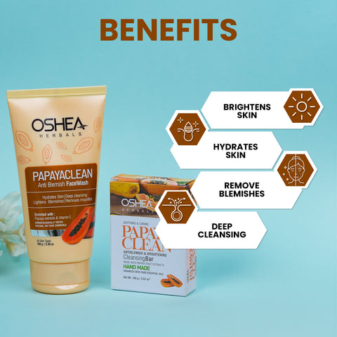 Papayaclean Anti Blemish Face Wash + Papaya Cleansing Bar Combo