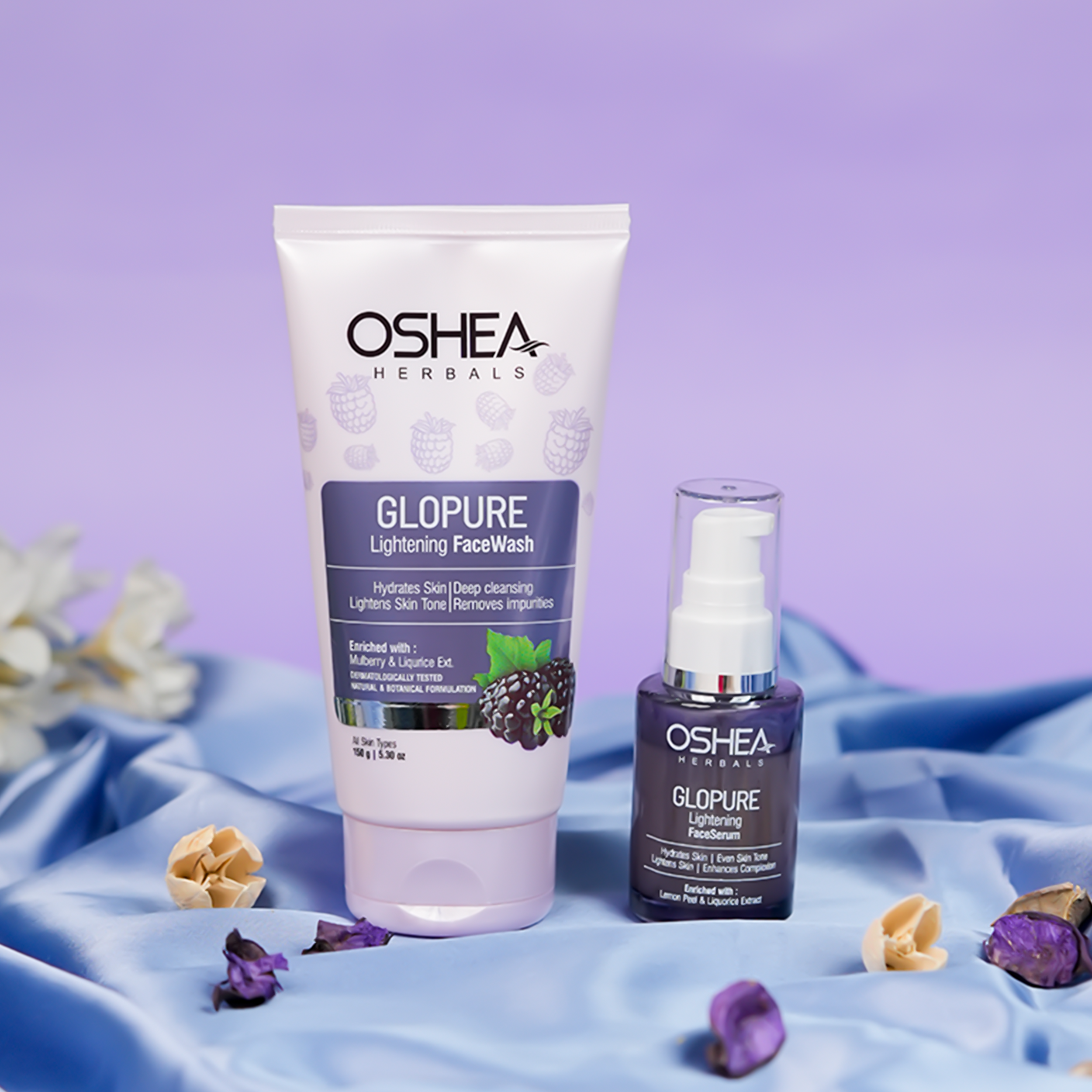  Glopure Lightening Serum Glopure Lightening Facewash Combo Oshea Herbals