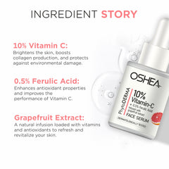 10% Vitamin C + 0.5% Ferulic Acid Infused with Grapefruit Face Serum - Oshea Herbals