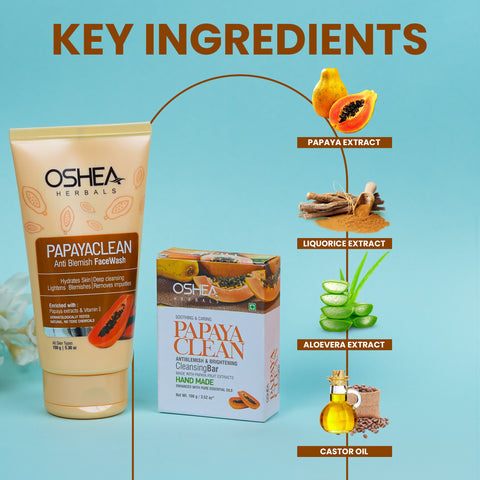 Papayaclean Anti Blemish Face Wash + Papaya Cleansing Bar Combo