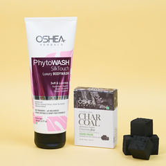  Phytowash Silk Touch Luxury Body wash Charcoal Bar Combo Oshea Herbals