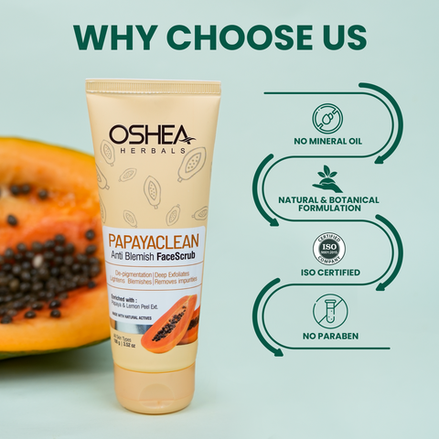 why choose us Papayaclean Anti Blemishes Face Scrub Oshea Herbals